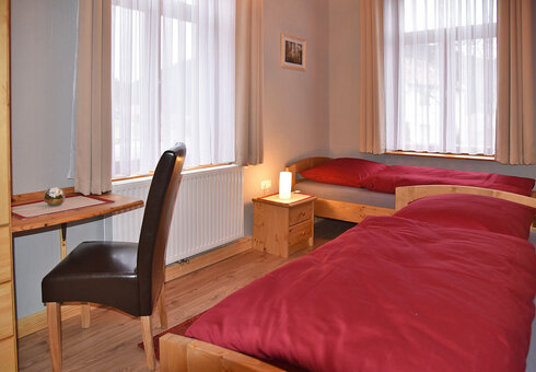 Blick in ein Schlafzimmer
