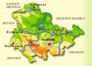 Lagekarte Saalfeld