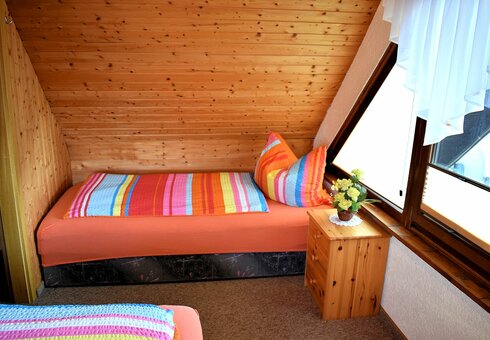 Blick in ein Schlafzimmer