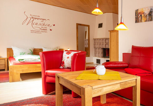 Blick in ein Schlafzimmer