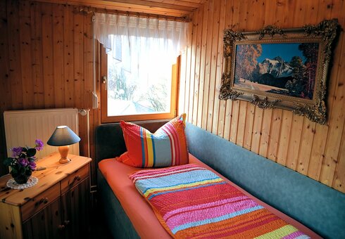 Blick in ein Schlafzimmer