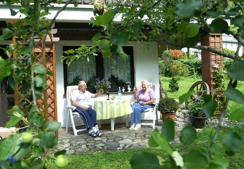Terrasse an  der Ferienwohnung