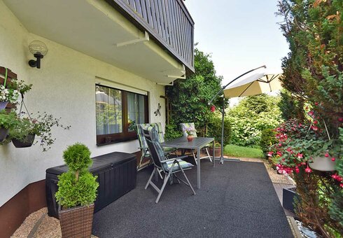 Terrasse vor der Ferienwohnung