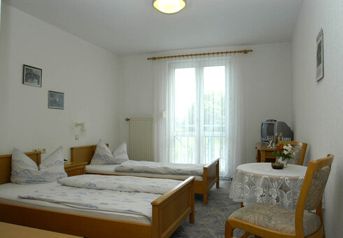 Blick in ein Gästezimmer