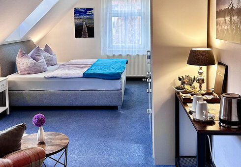 Blick in ein Gästezimmer