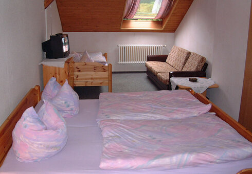 Blick in ein Gästezimmer