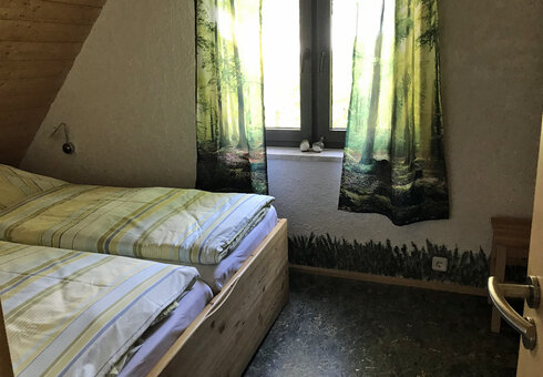 Blick in ein Schlafzimmer