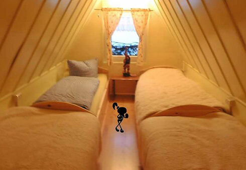 Blick in ein DG-Zimmer