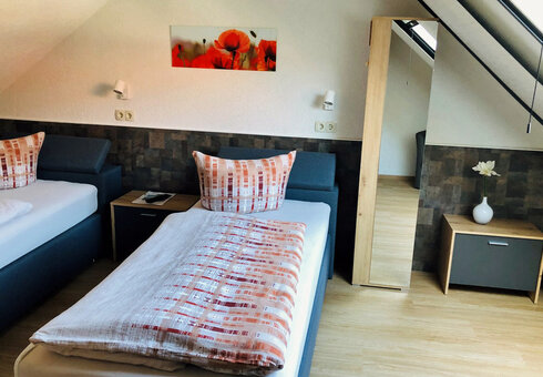 Blick in ein Gästezimmer