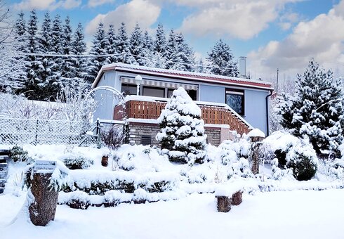 Winteransicht vom Ferienhaus
