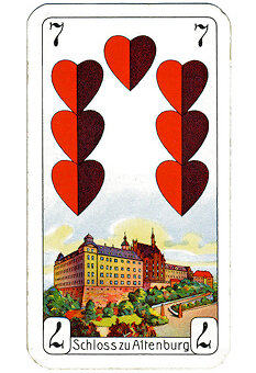 Schlossmotiv auf einer Spielkarte