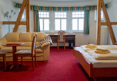 Blick in ein Gästezimmer