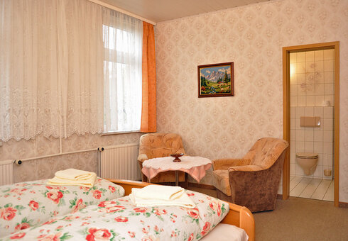 Blick in ein Gästezimmer