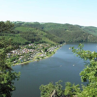 Blick auf den Campingplatz Hopfenmühle