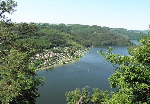 Blick auf den Campingplatz Hopfenmühle