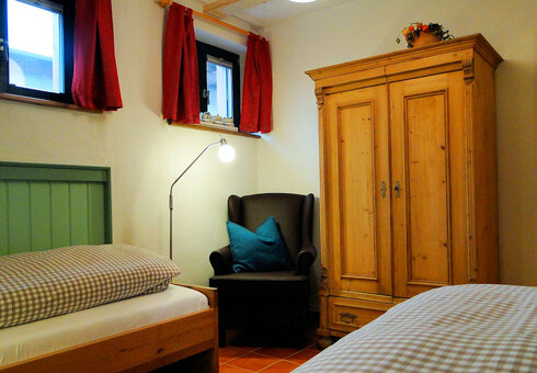 Blick in ein Schlafzimmer