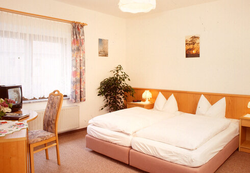 Blick in ein Gästezimmer