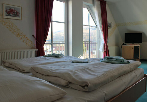 Blick in ein Gästezimmer