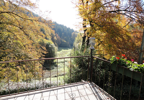 Balkon mit Blick in die Natur