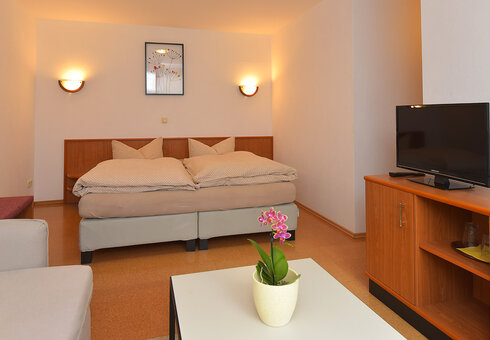 Blick in ein Doppelzimmer
