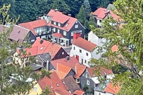 Blick auf den Ort Schleusingerneundorf