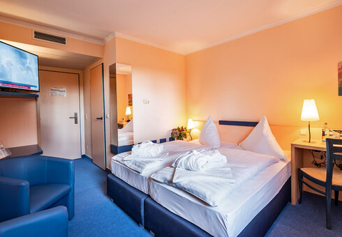 Blick in ein Gästezimmer