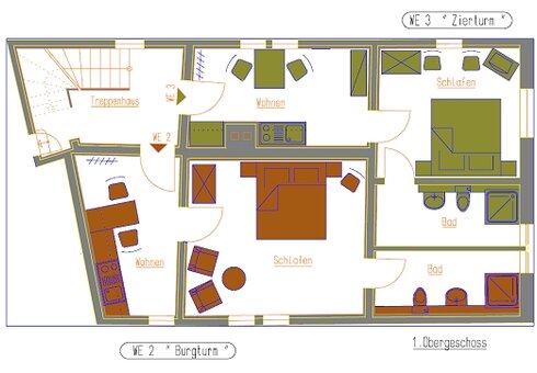 Grundriss Ferienwohnung 2 und 3