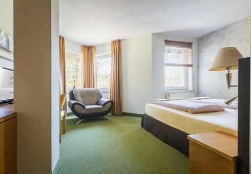 Blick in ein Doppelzimmer