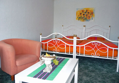 Blick in ein Gästezimmer