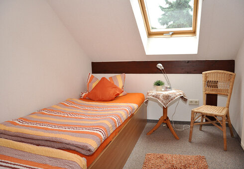 Blick in ein Schlafzimmer