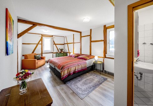 Blick in ein Gästezimmer