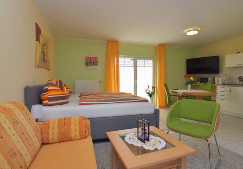 Blick in ein Studio-Appartement