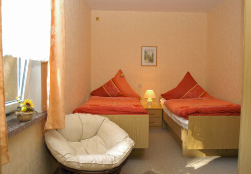Blick in ein Schlafzimmer