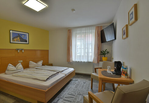Blick in ein Doppelzimmer