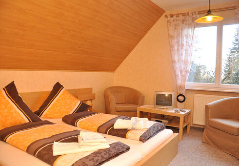 Blick in ein Schlafzimmer