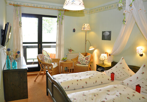 Blick in ein Gästezimmer