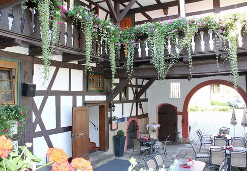 Blick in den Biergarten