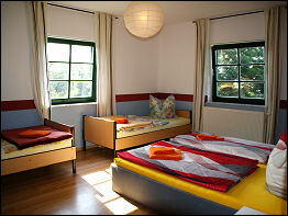 Blick in ein Schlafzimmer