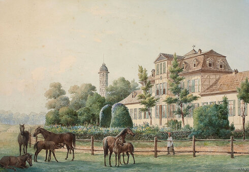 Jagdschloss Zum Possen, 1855 (Wikipedia)