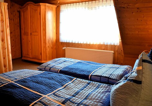 Blick in ein Schlafzimmer