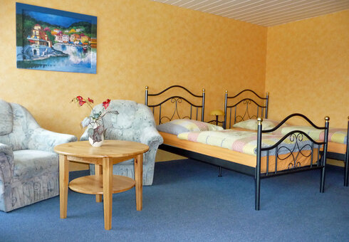 Blick in ein Gästezimmer