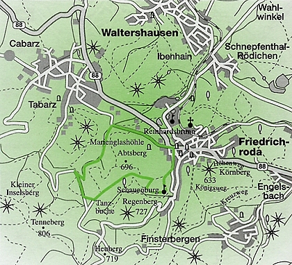 Wanderweg Friedrichroda - Tanzbuche - Rennste