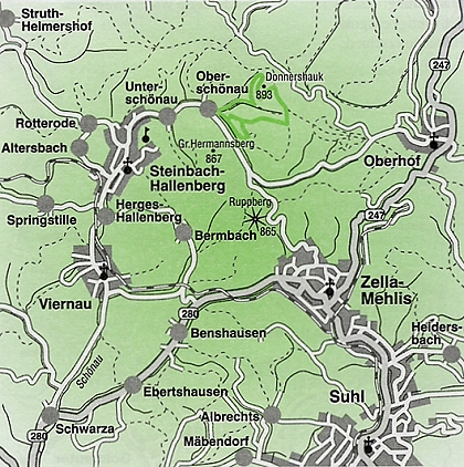 Wanderung Oberschönau - Donnershauk - Hohe Mö