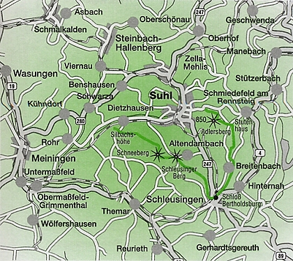 Rennsteig - Dolmar - Weg