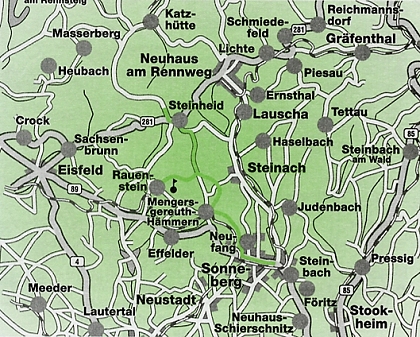 Wanderweg vom Sonneberger Land zum Rennsteig